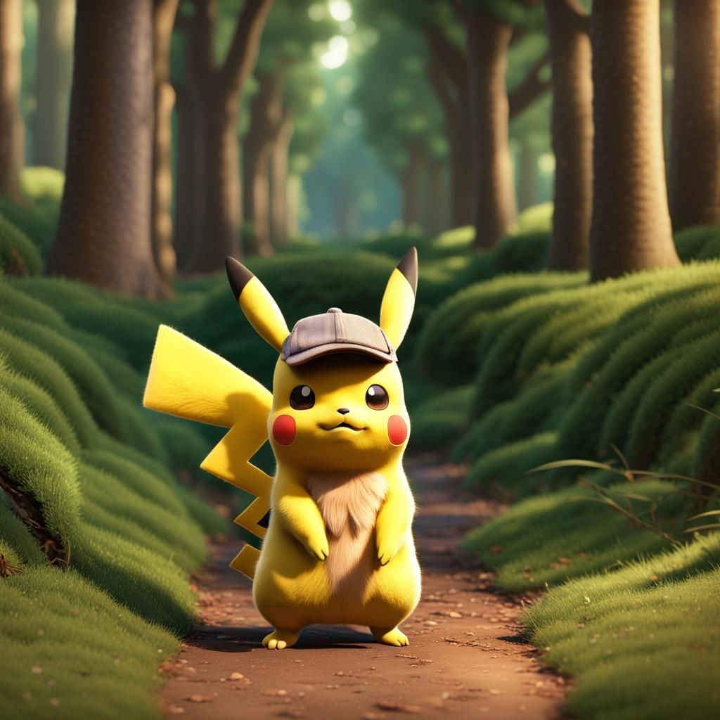 Detective Pikachu as Sherlock Holmes in 3D Art