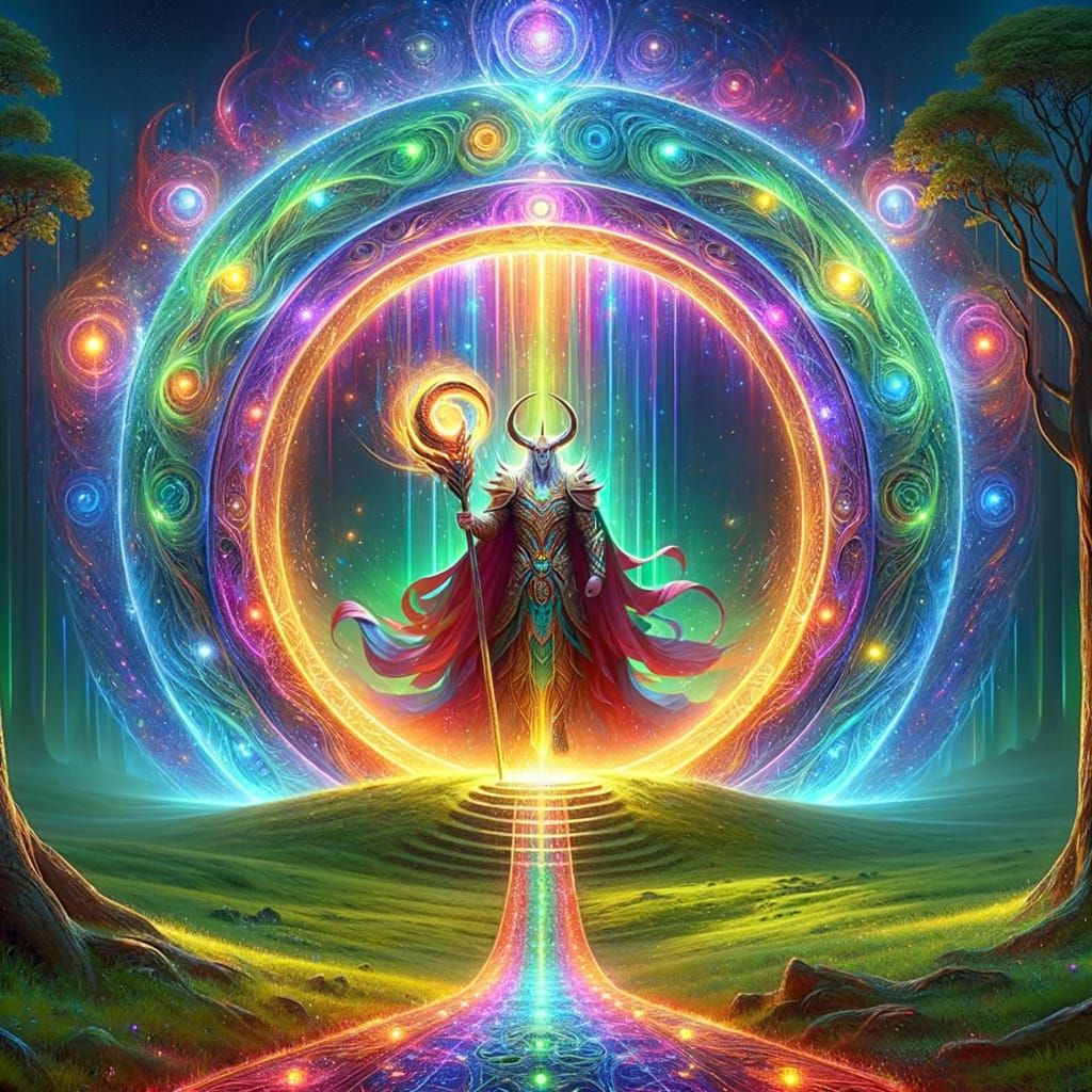 Heimdall Guards Rainbow Portal to Forest Meadow