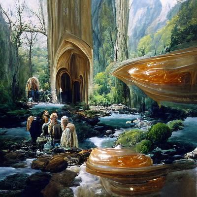 Rivendell in Oil Painting Style