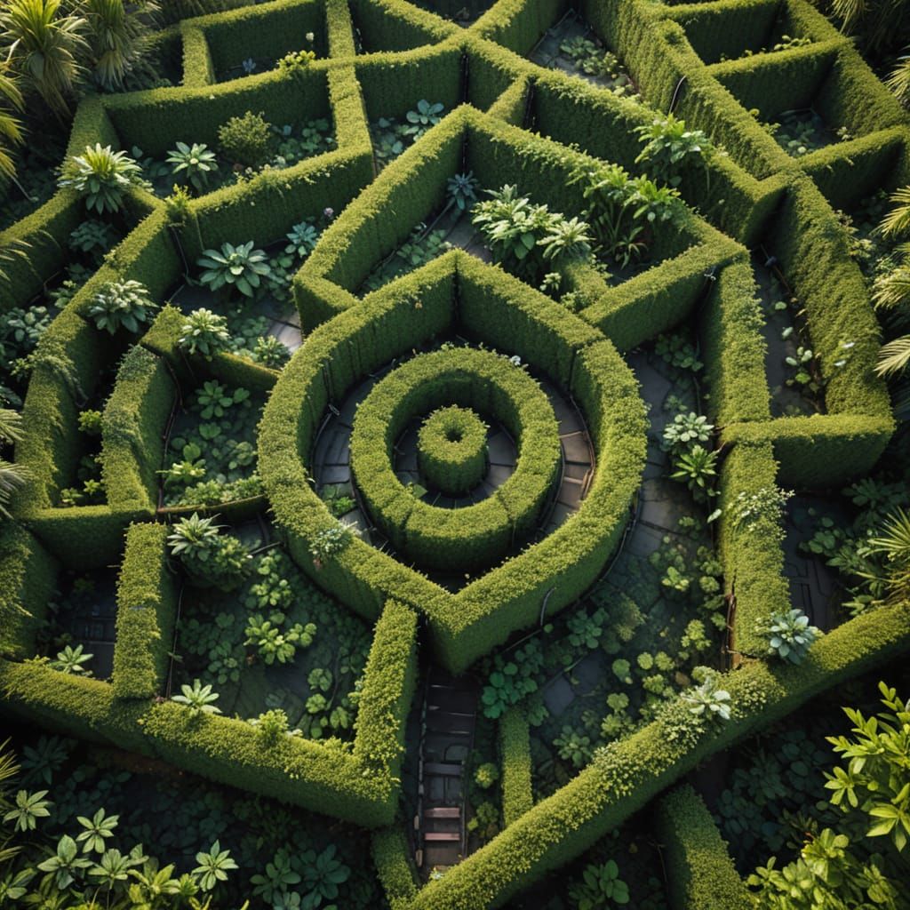 Overhead View of a Deadly Plant Maze