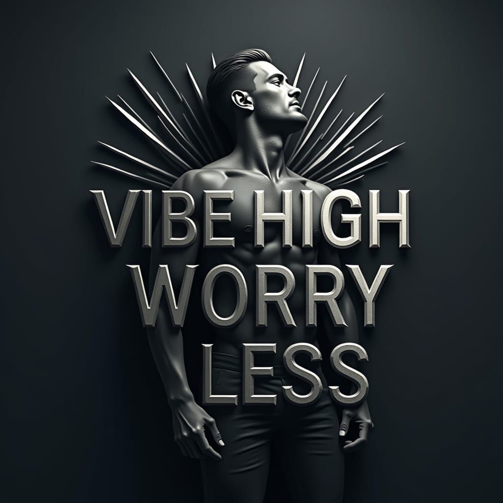Masculine Typographic Design: Vibe High, Worry Less