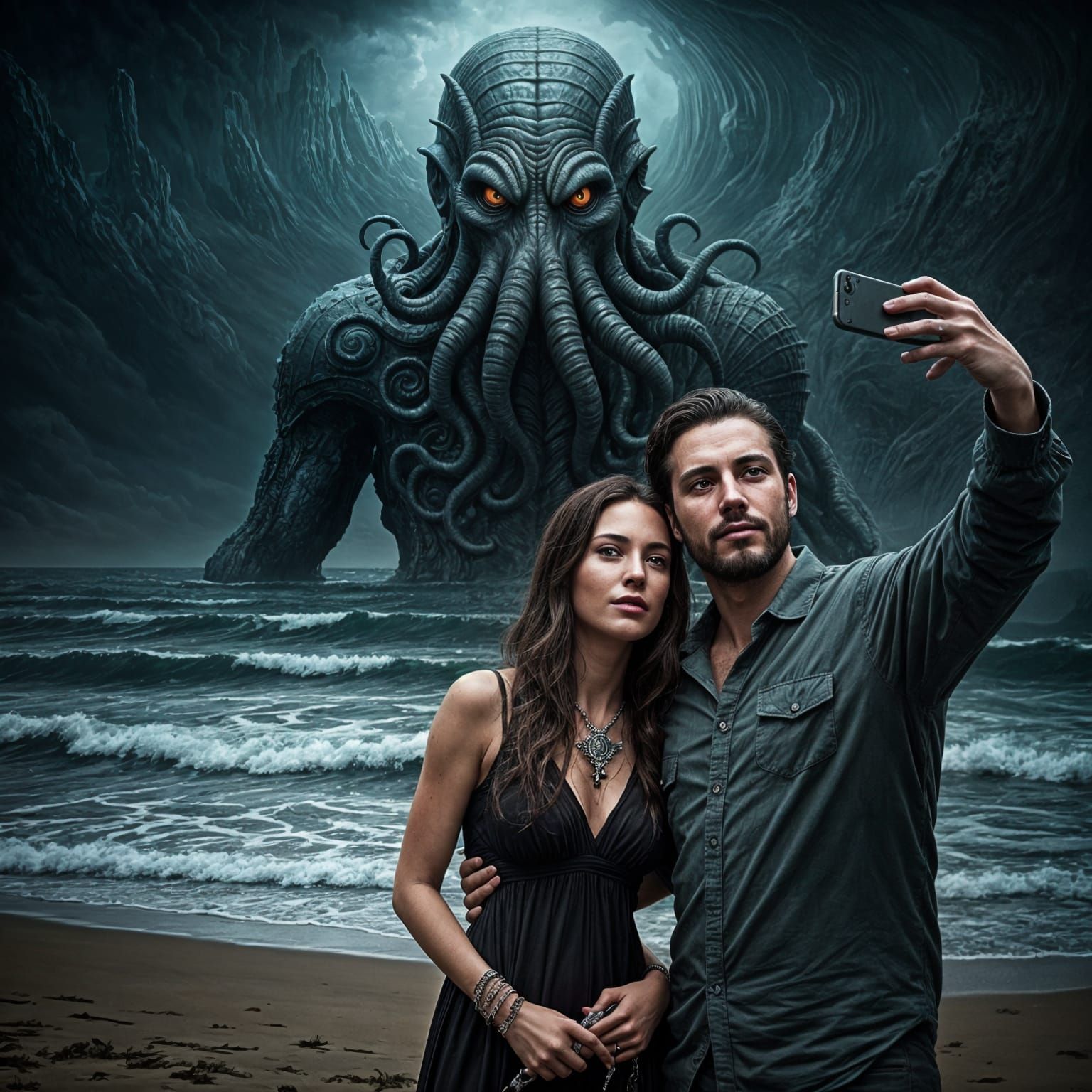 Cthulhu Photobomb: Beach Selfie Gone Wrong