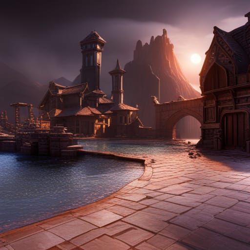 Detailed Stitch Matte Painting in Fantasy Art Style