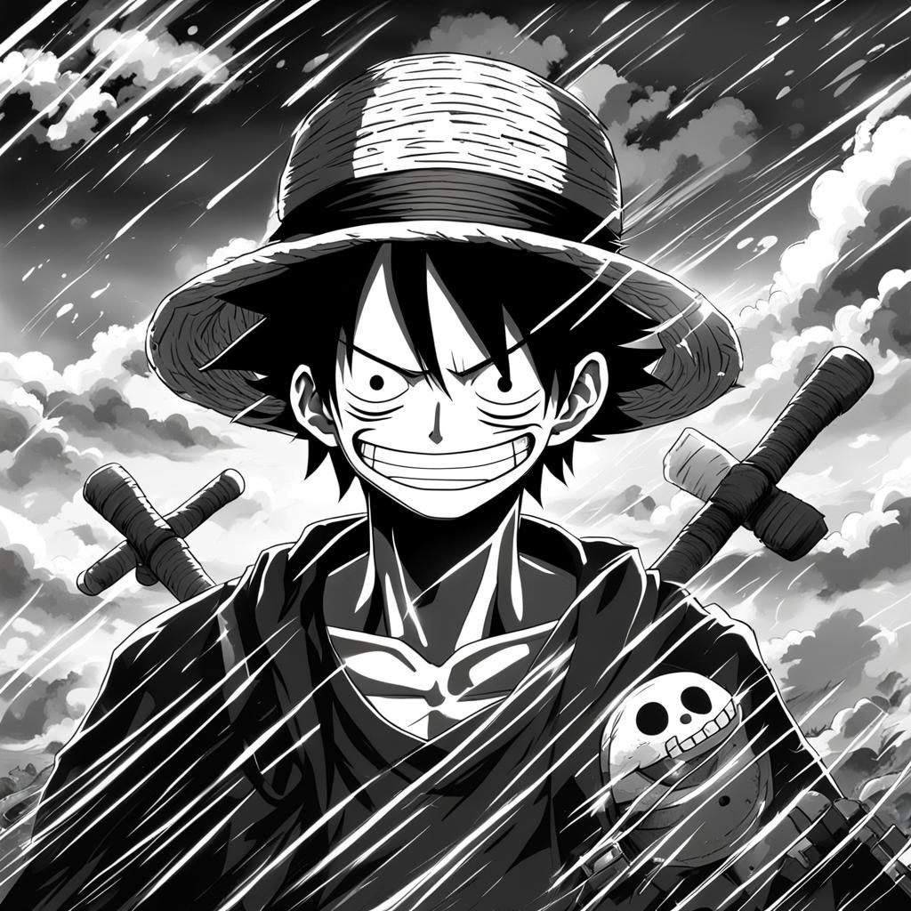 Luffy One Piece Anime PFP in Dark Aesthetic