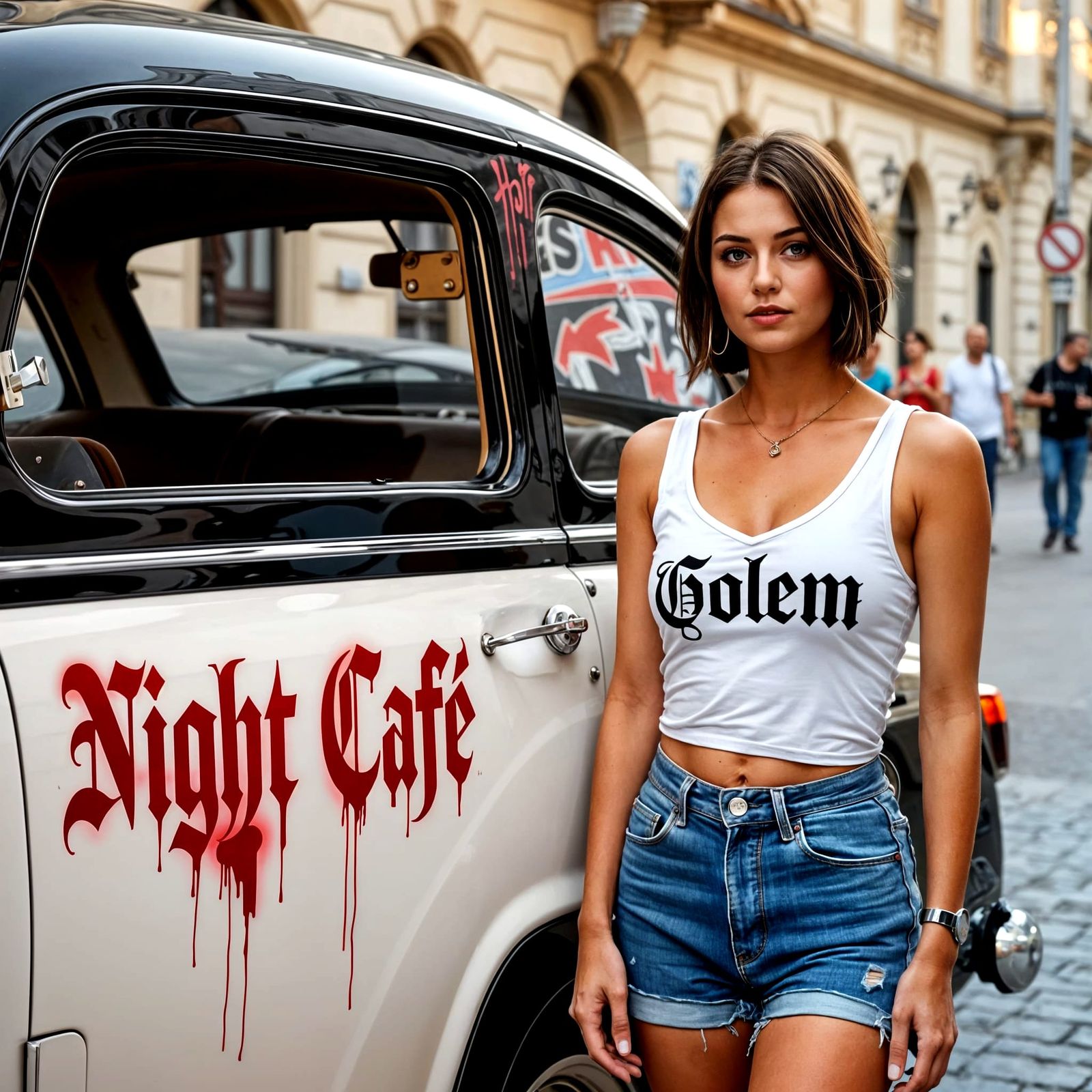 Black Tatra 603 with "Night Cafe" Door & Steampunk Engine