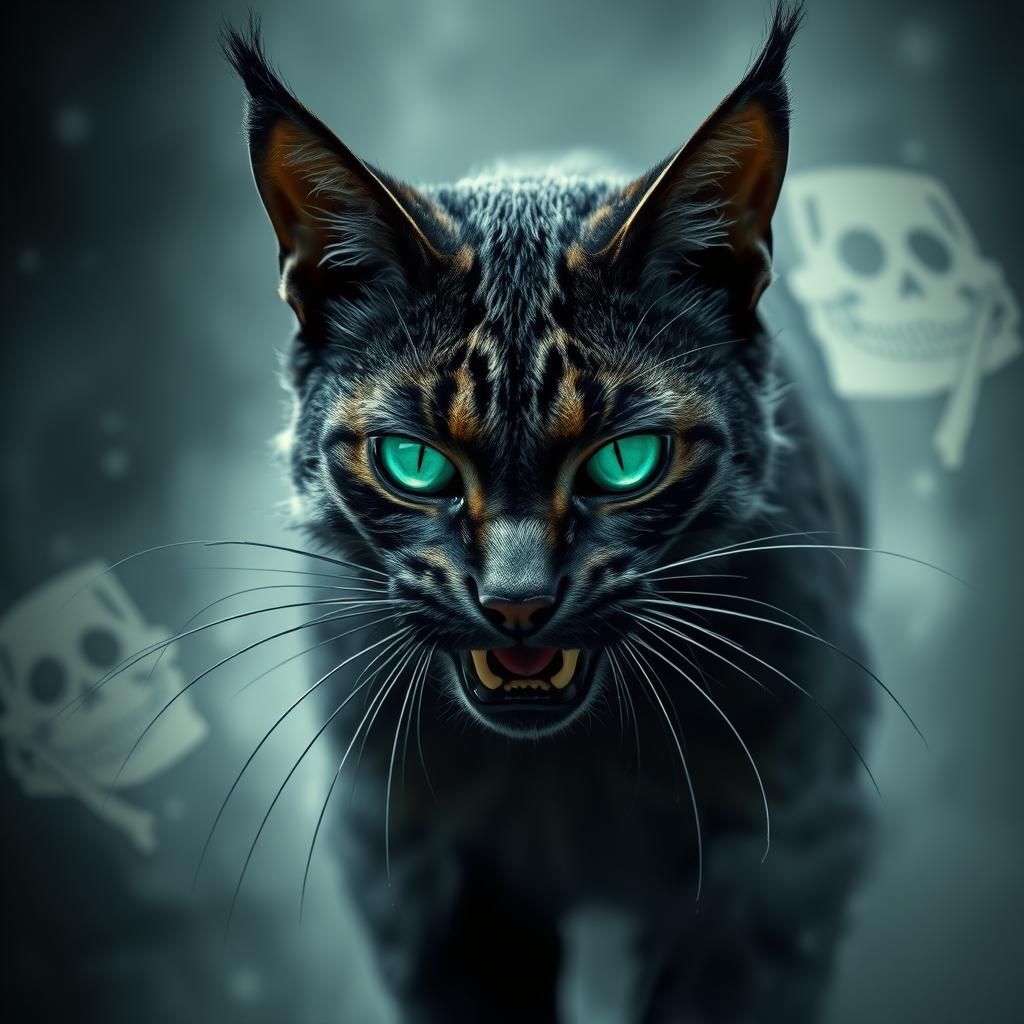 Menacing Feline Defends Food in Dark Biomechanical Style