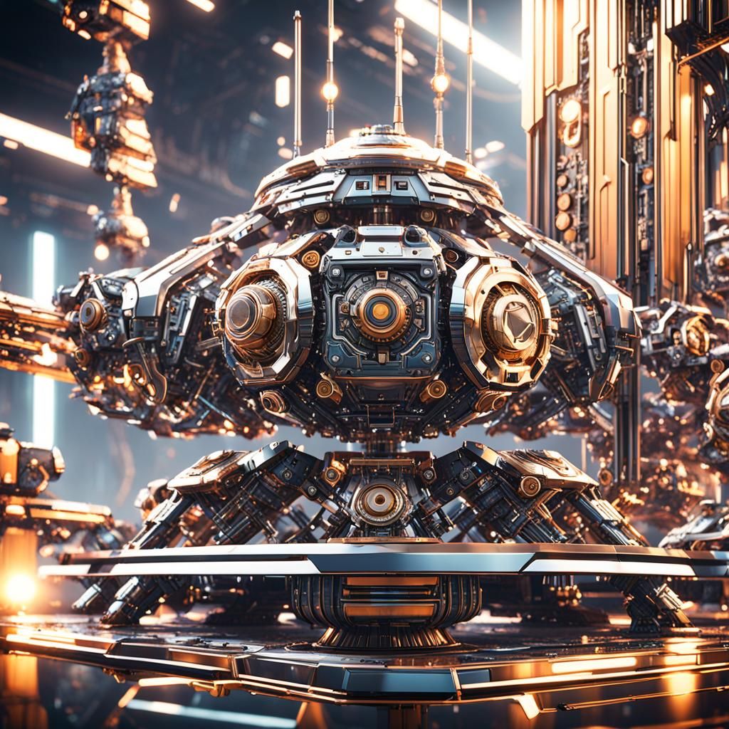 Futuristic Mechanical Band Performance in Sci-Fi Style