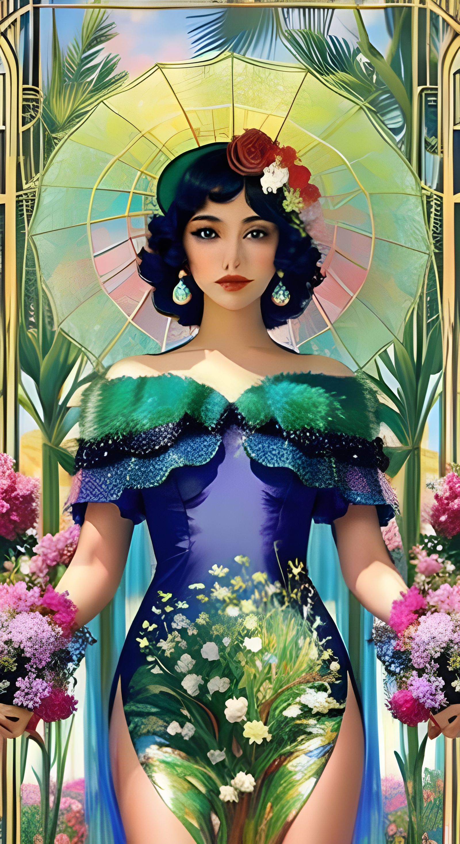 Art Deco Design in Monet-Inspired Colors, 4K