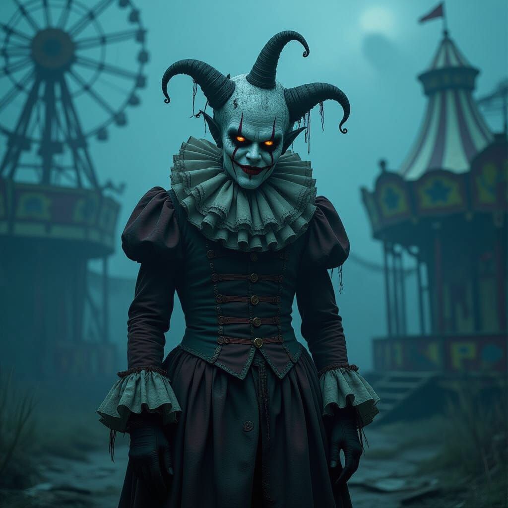 Terrifying Carnival Creature in Biomechanical Surrealism Sty...