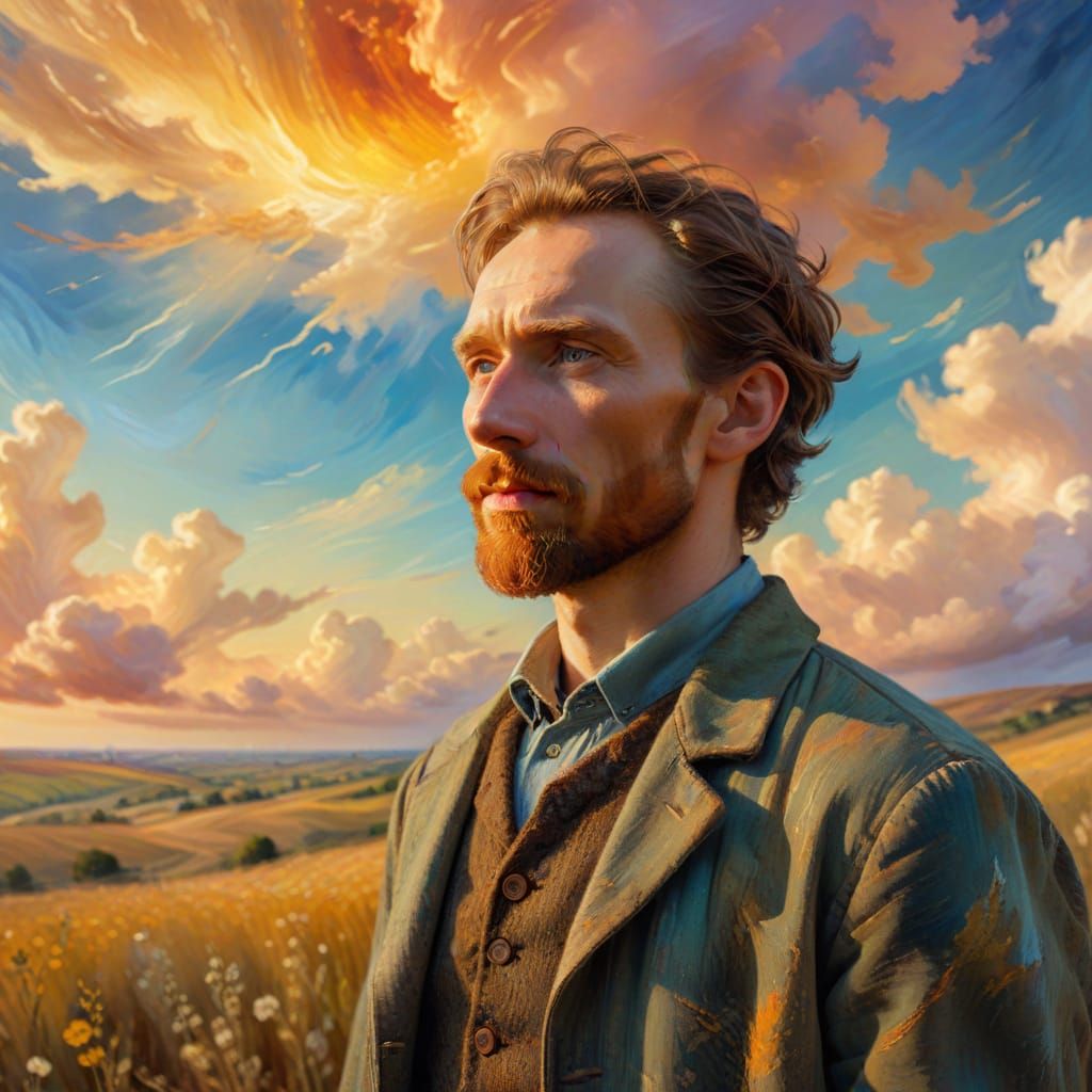 Dreamy Impressionist Portrait in Vibrant Colors