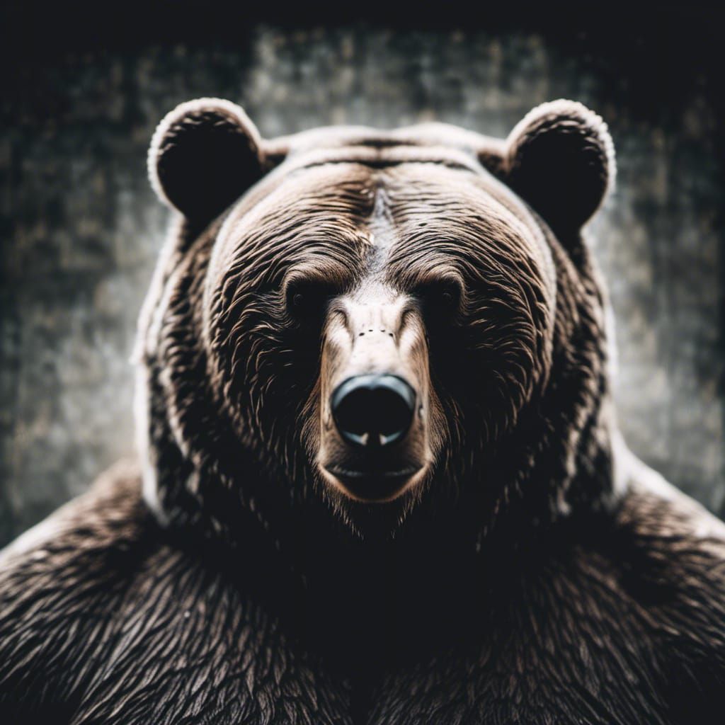 Surreal Bear Portrait in Ambient Light