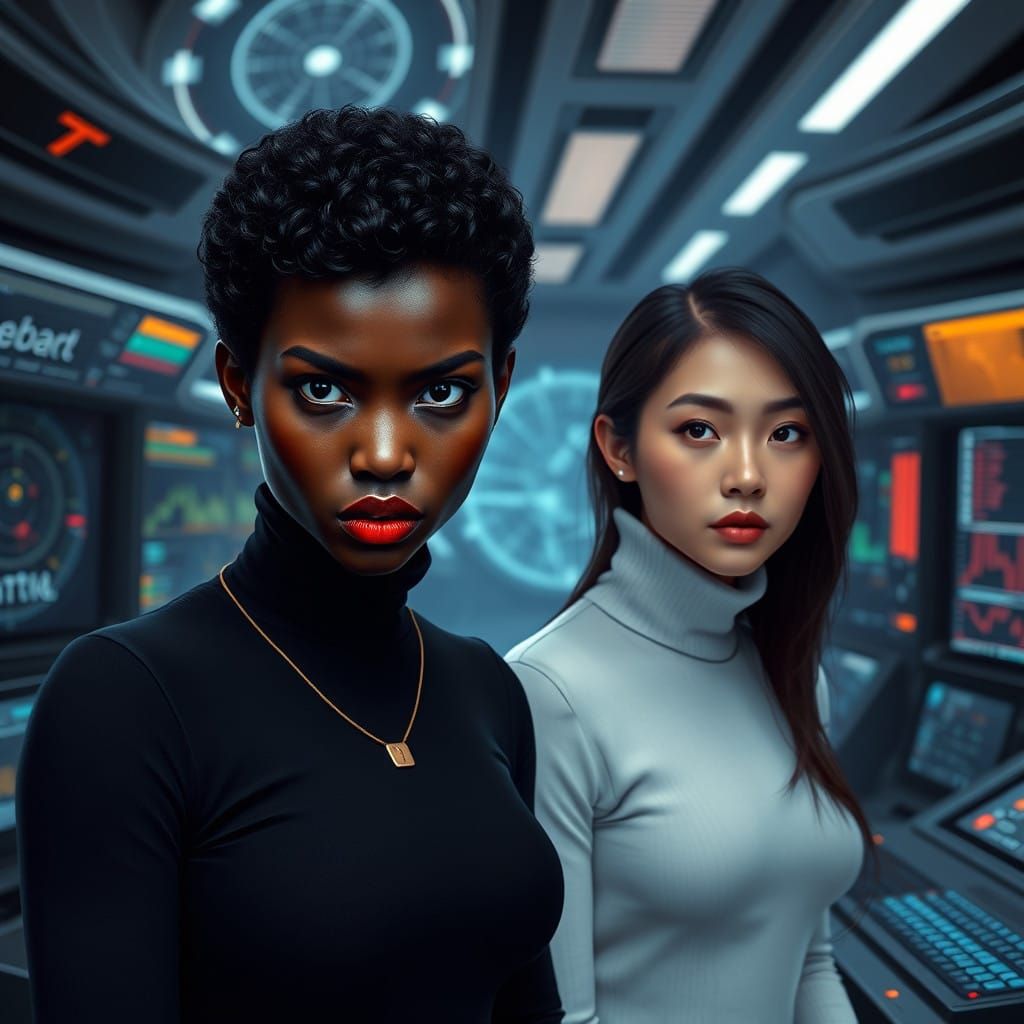 Two crime-fighting women working tirelessly in their compute...