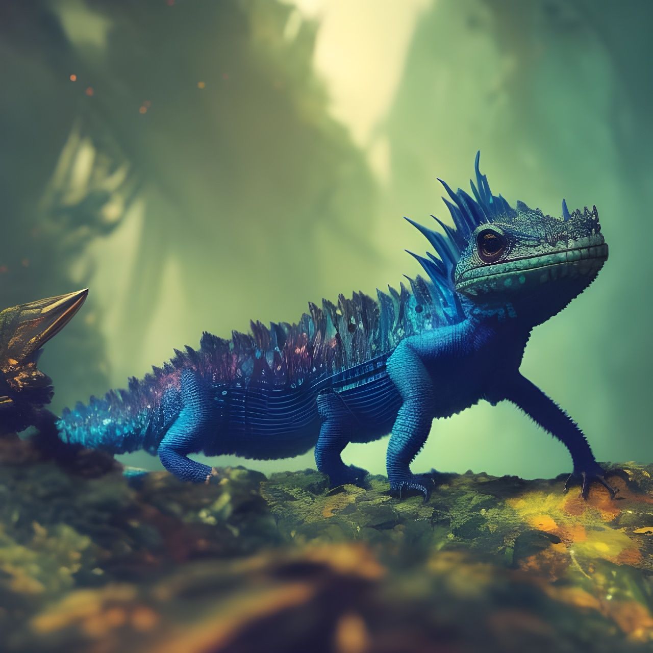 Intricate Lizard Landscape in Hyperrealistic Style