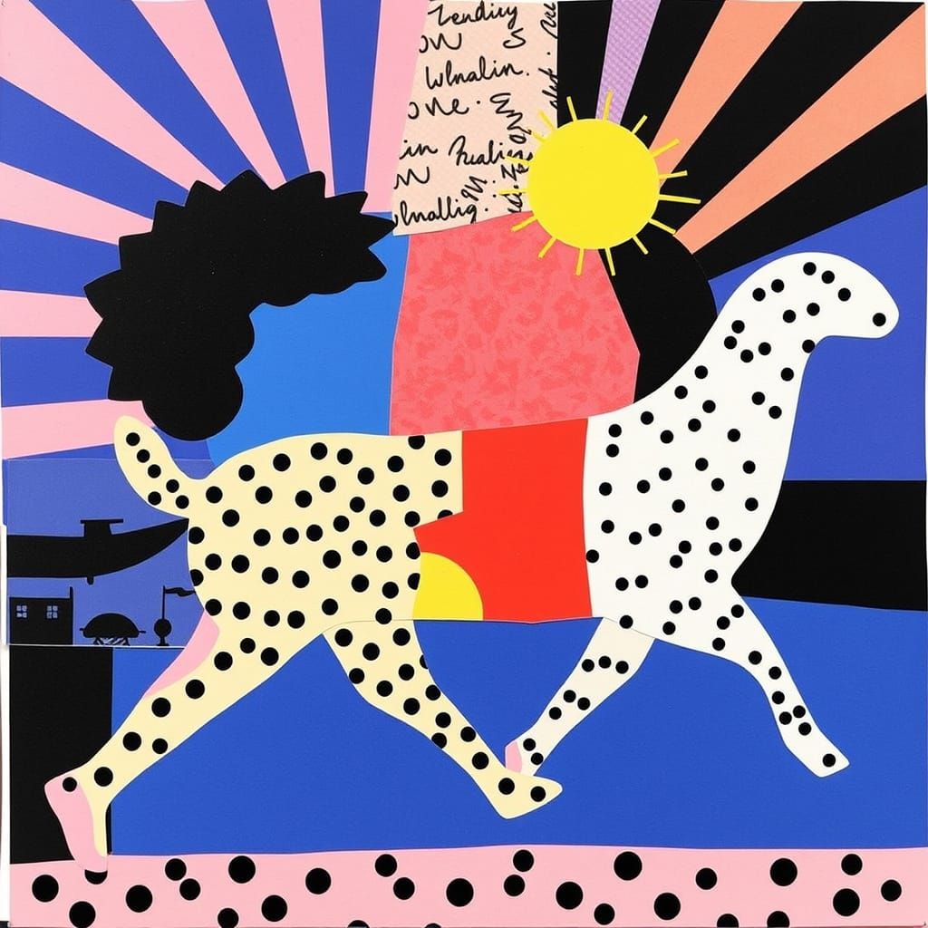 Paper Collage with Bold Graphics and Figures