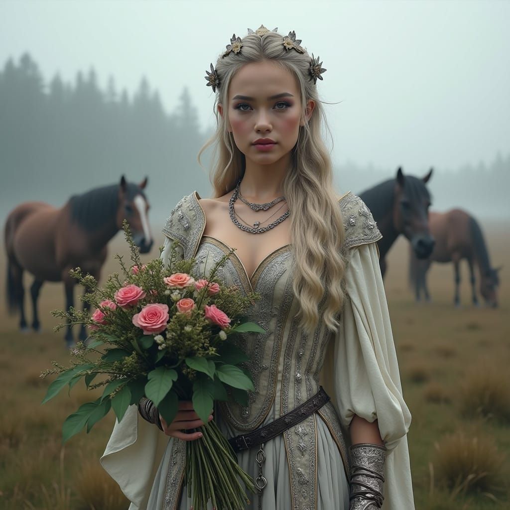 Medieval Fantasy Princess in Nordic Landscape