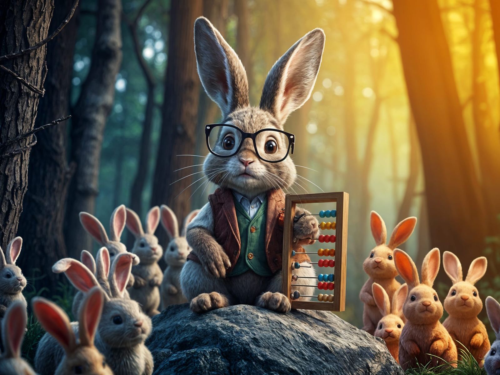 Rabbit Wizard in Enchanted Forest