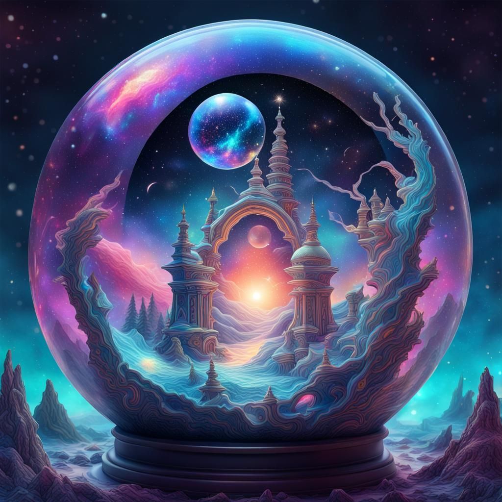 Cosmic Snowglobe: Holographic Visionary Art