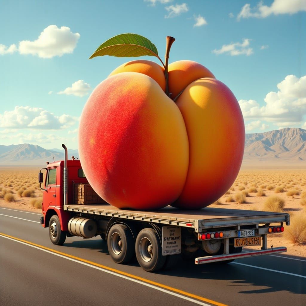 Giant Peach Transported in Cinematic Realism