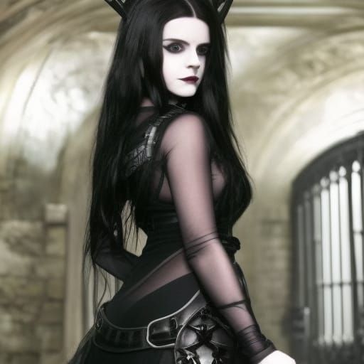 Gothic Knight Posing in Spooky Dungeon, Photorealistic