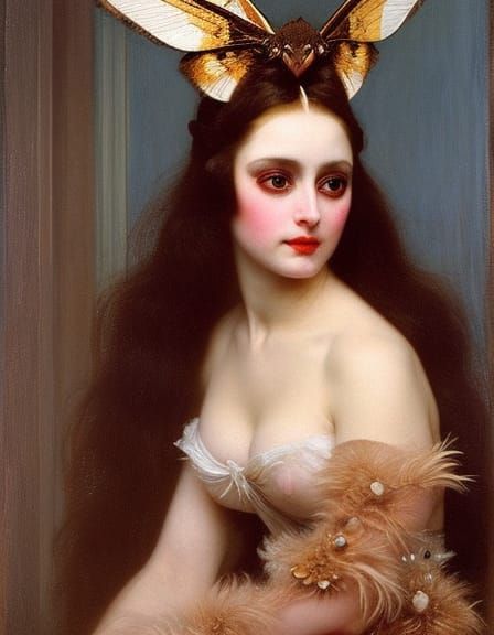 Silk Moth Princess Portrait in Fantasy Art Style