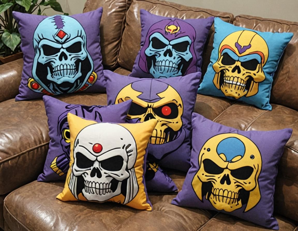 Skeletor theme pillows. masters of the universe, motu