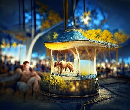 Carousel in Dreamlike 8K 3D Rendering