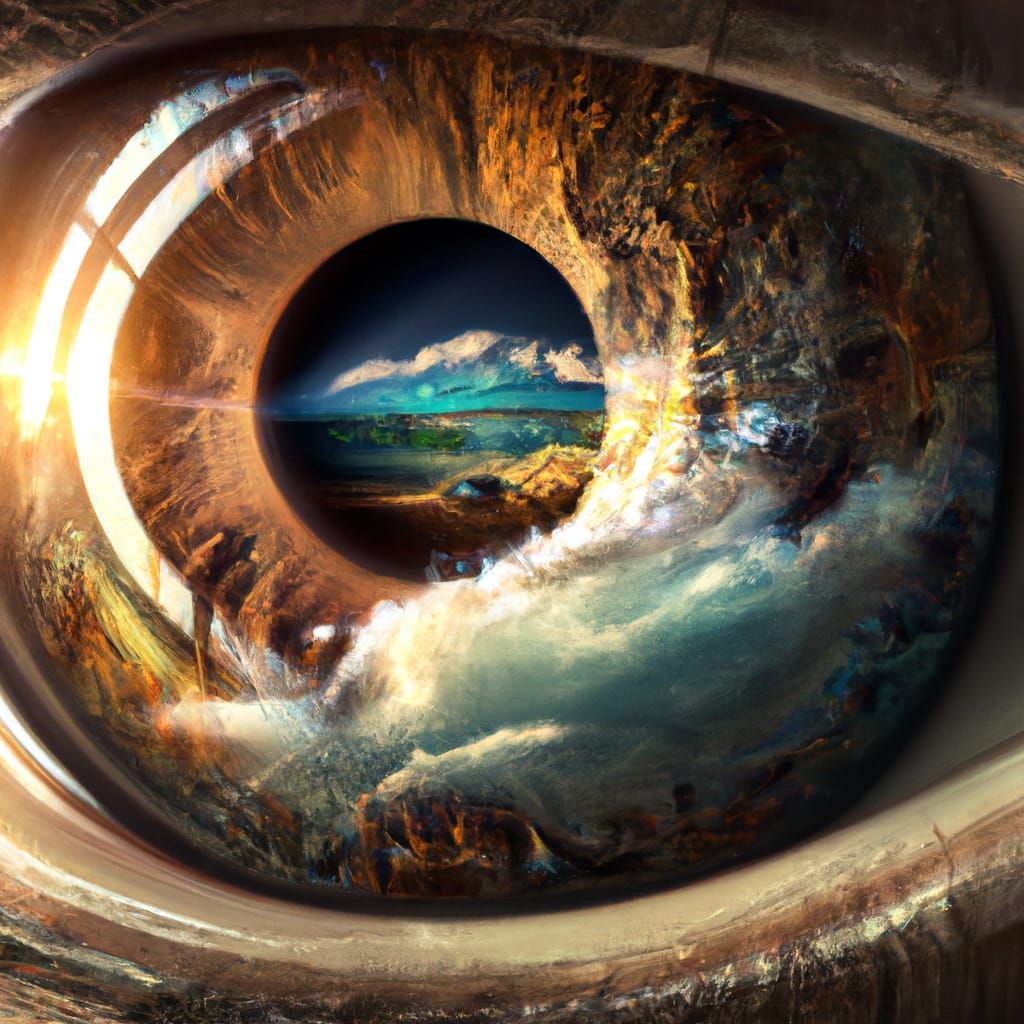 Earth Reflection: A Hyperrealistic Eye Portrait