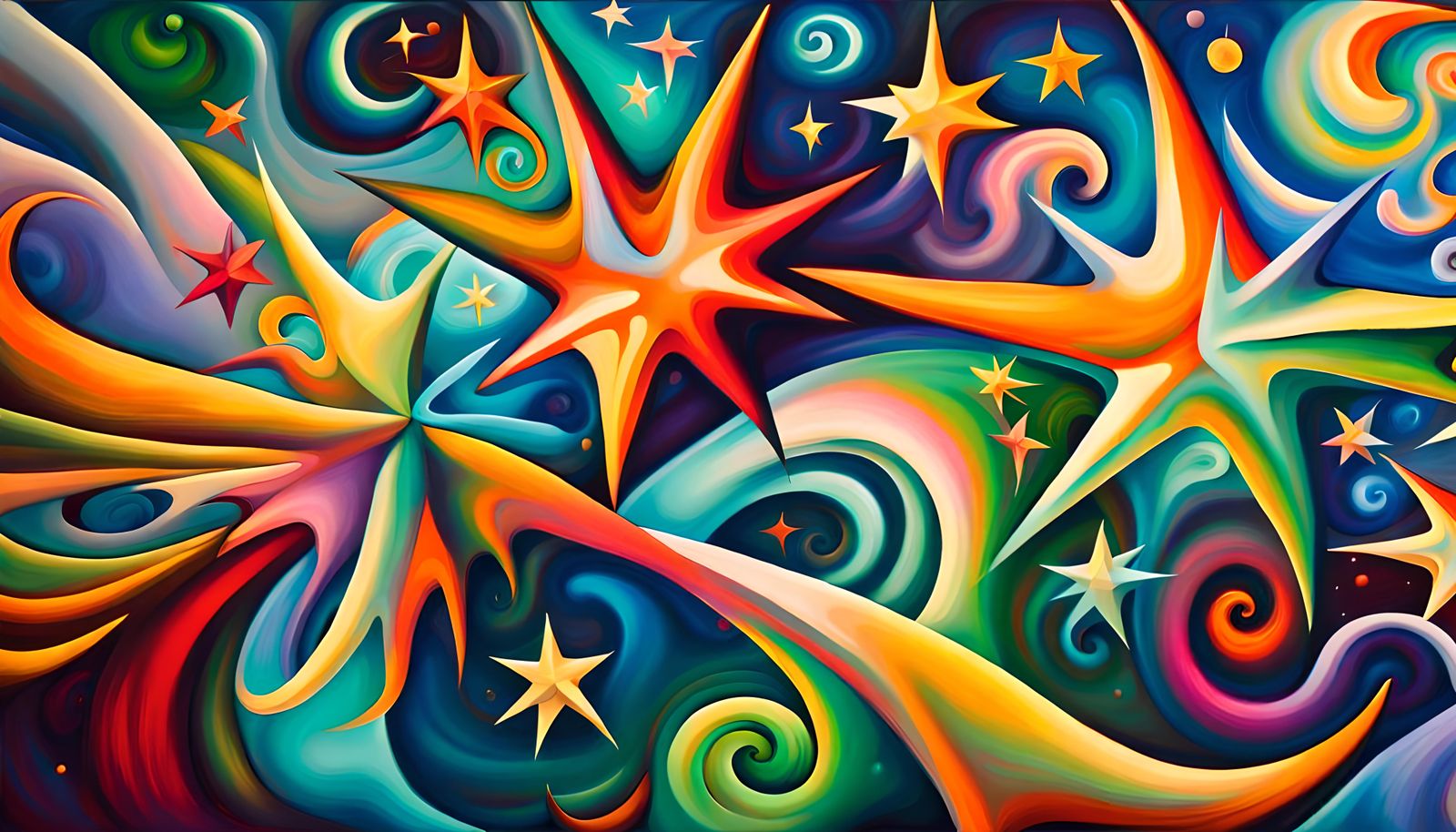 Star-Beings in Electromagnetic Plasma: Impasto Painting