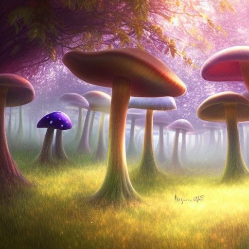 Mystical Mushroom Grove in Fantasycore Style