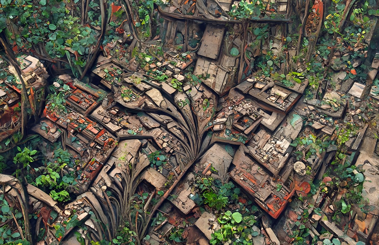 Jungle Ruins: Post-Apocalyptic Fantasy Illustration