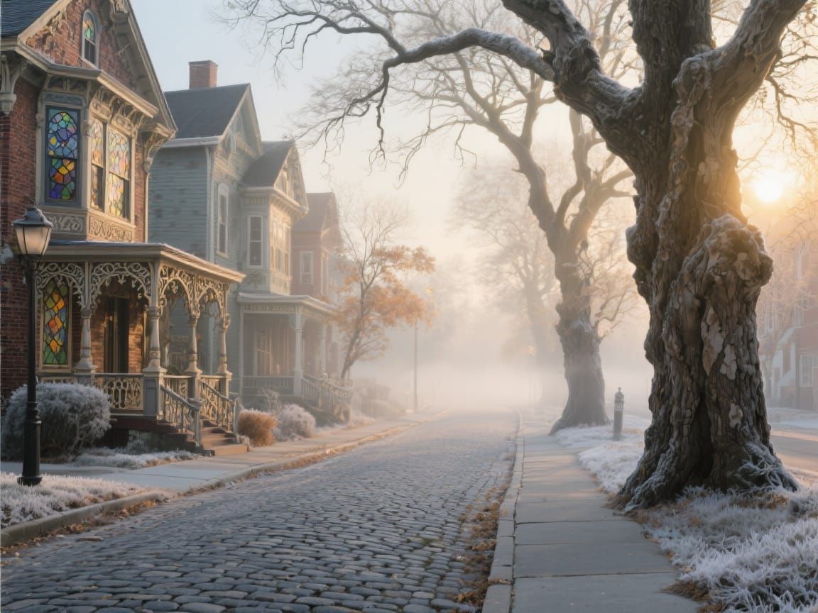 Victorian Street in Soft Morning Light
