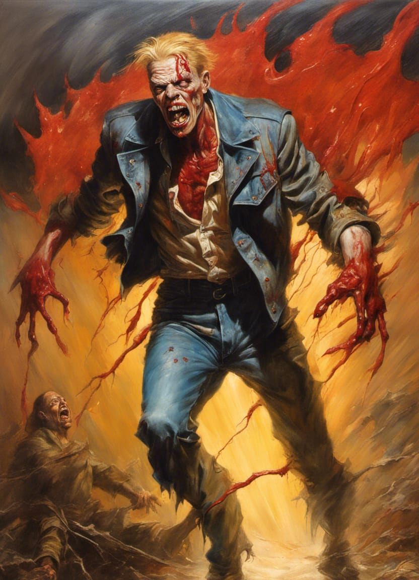 Heavy Metal Zombie in Apocalyptic Lightning Storm