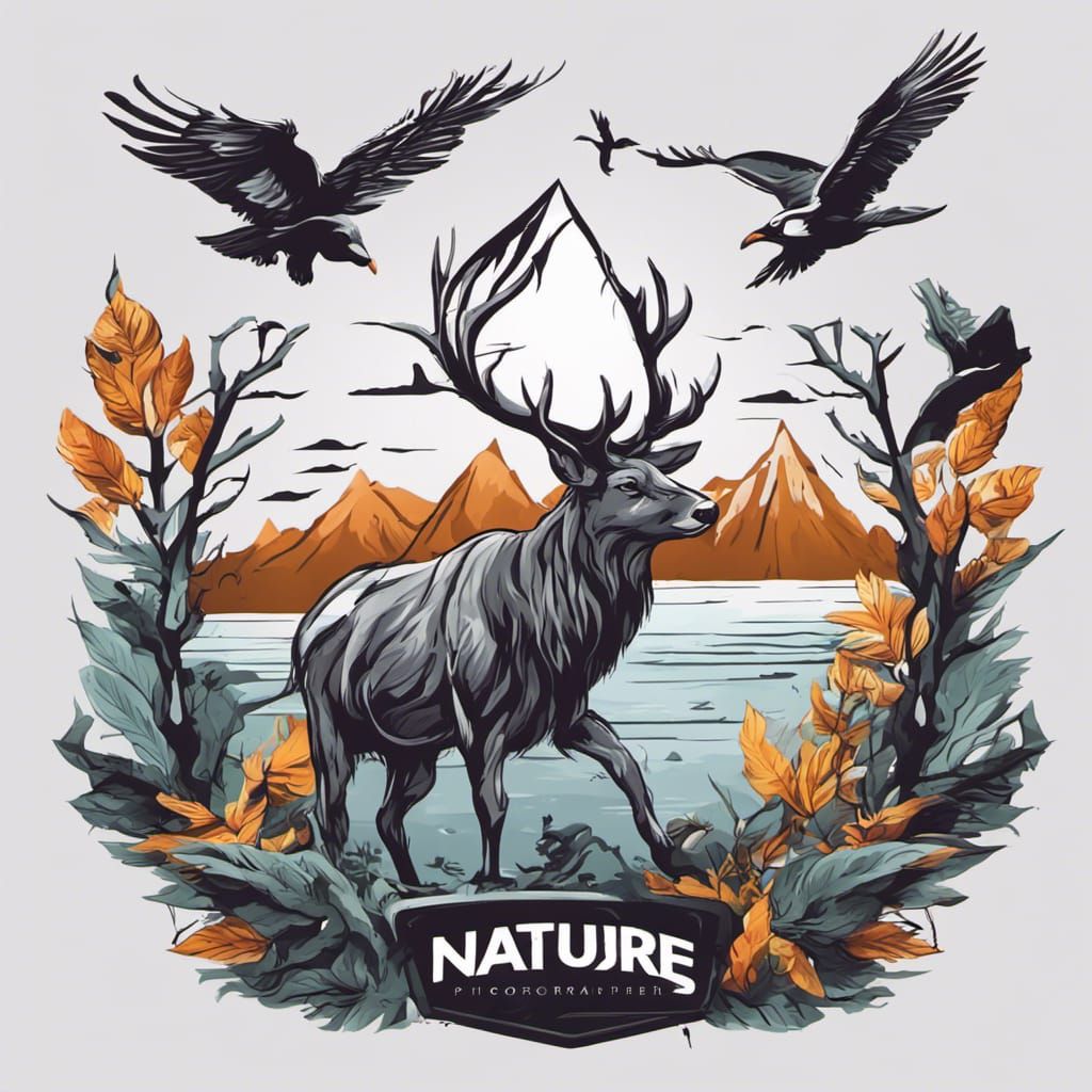 Detailed Wildlife Photographer Logo in Vector Art Style