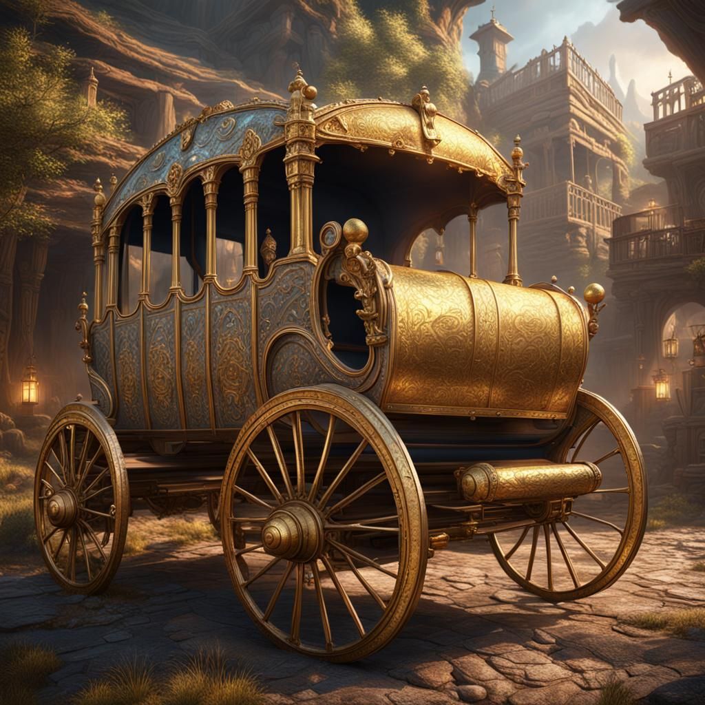 Gold and Silver Ingots Transported in Old Wagon