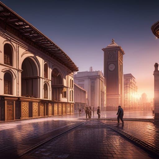 Fantastical Casablanca Matte Painting in Deep Color