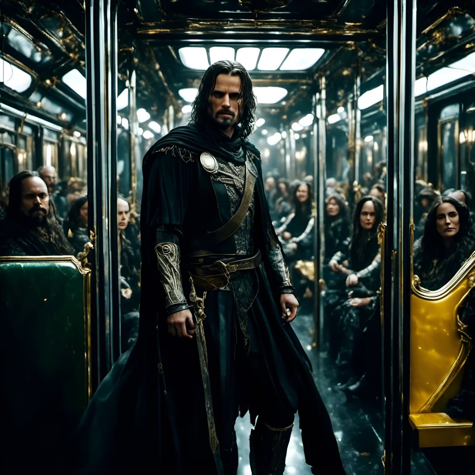 Aragorn Rides the Subway: Epic Fantasy Portrait