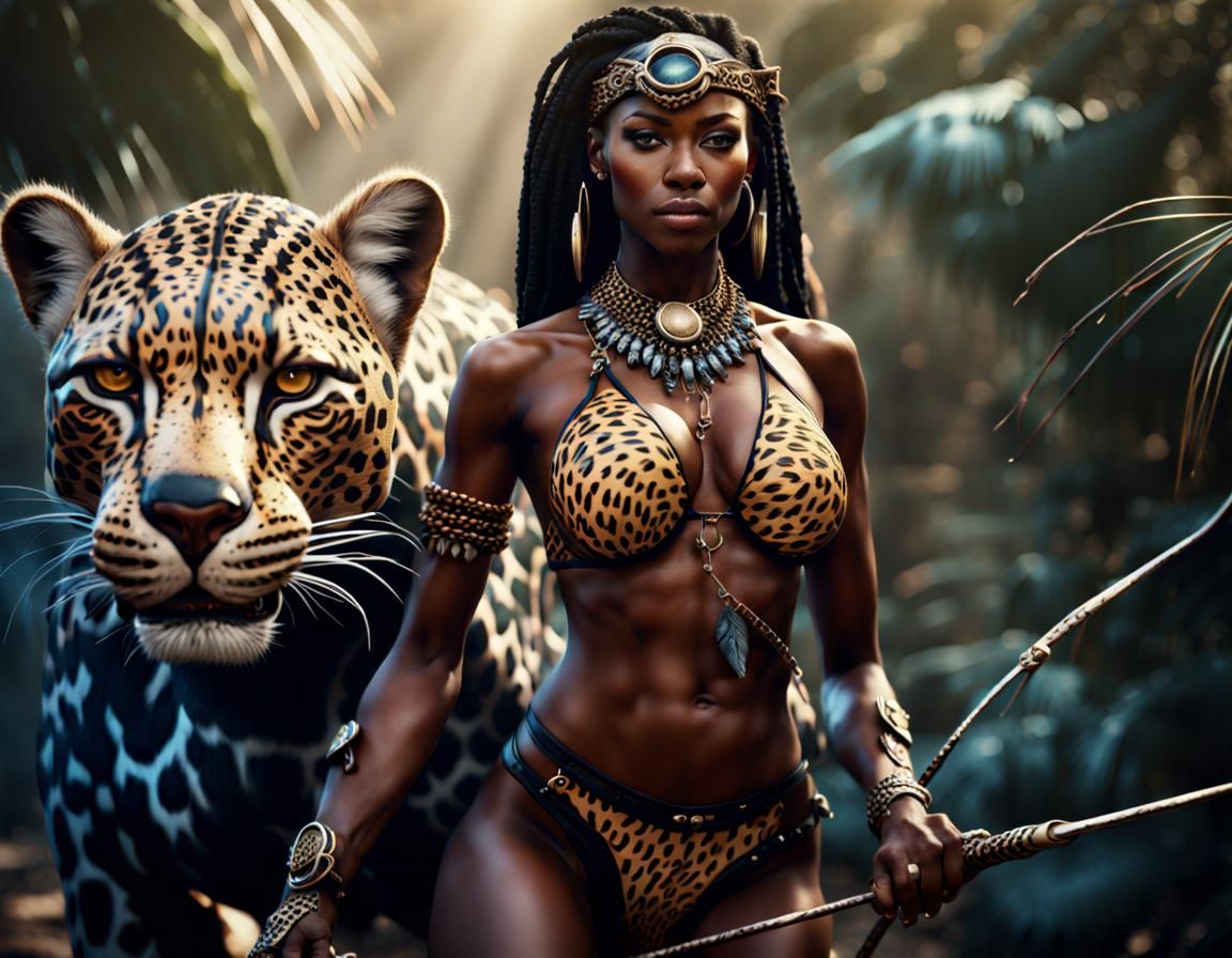 African Huntress Transformation: Fantasy Concept Art