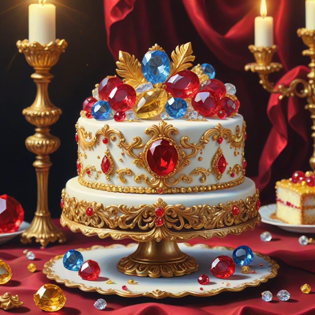 Baroque Still Life: Cake of Precious Gems