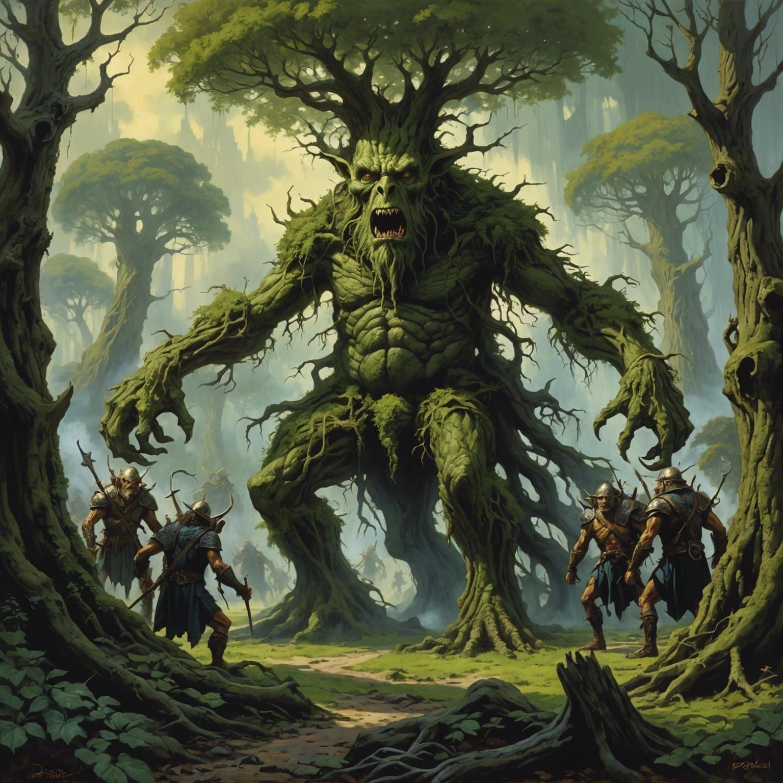 Treebeard Attacks Orcs: A Surreal Lord of the Rings Scene