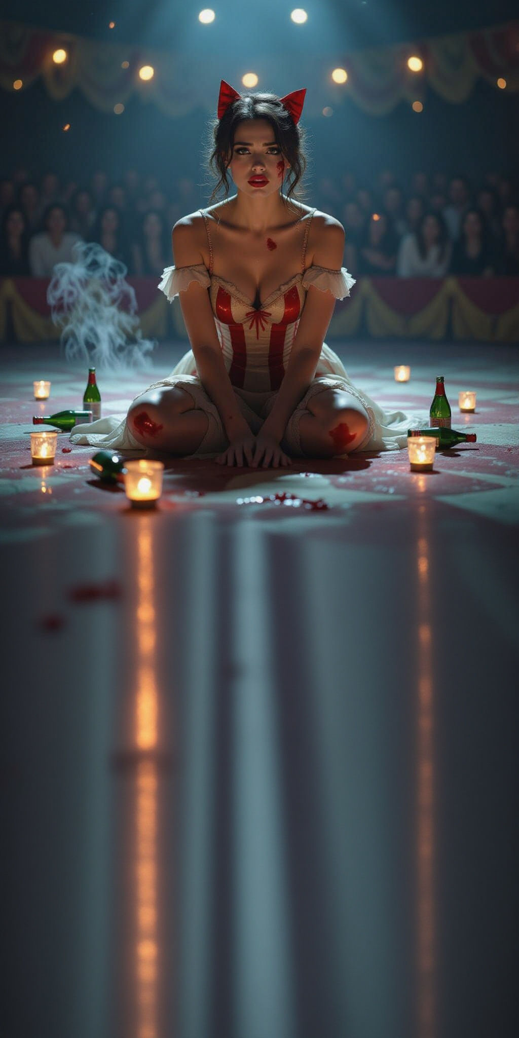 Sad Clown in a Magical Circus Ring