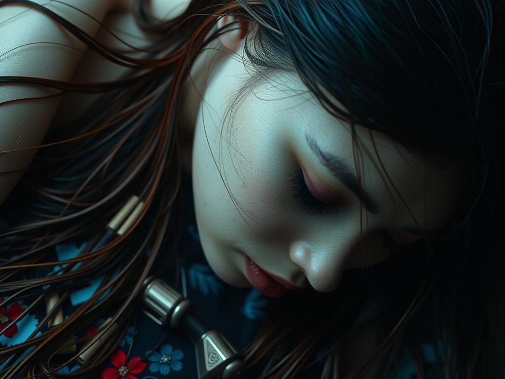 Photorealistic Woman With Energy Aura in Vibrant Hues