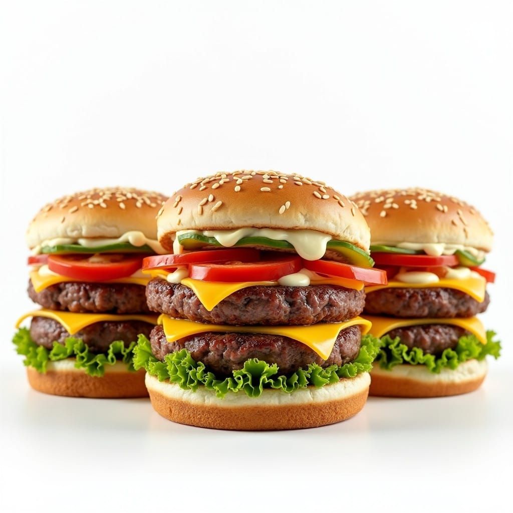 Hyper-Realistic Smash Burgers in Futuristic Style