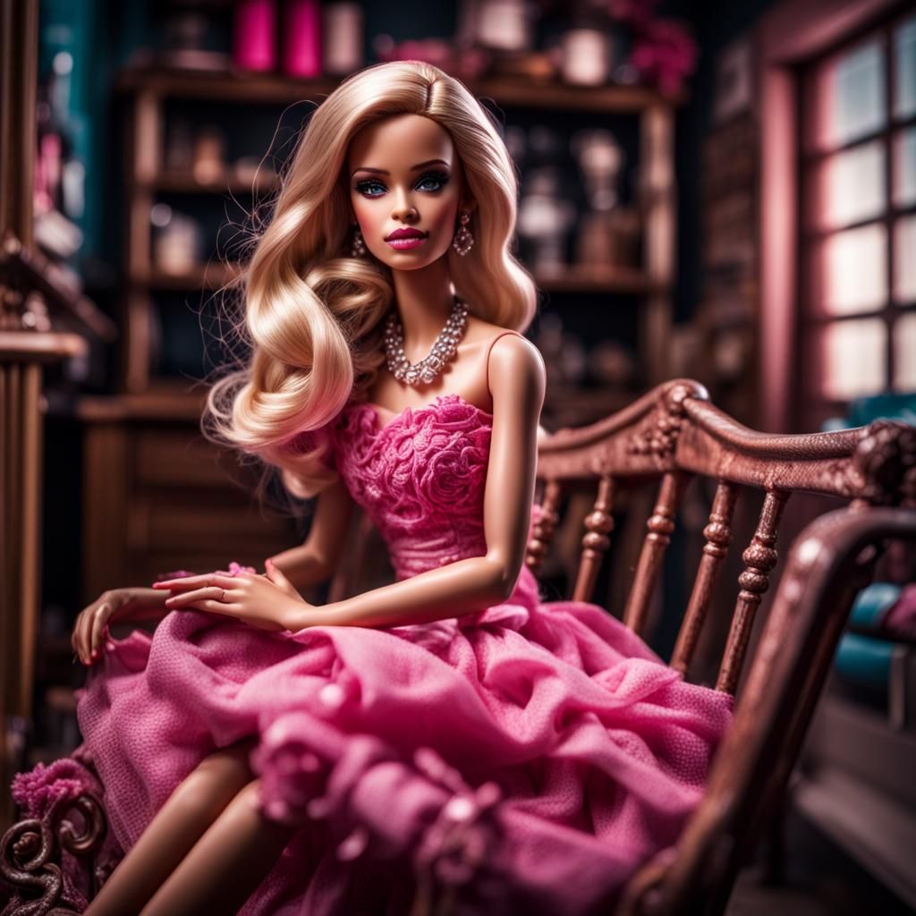 Hyperrealistic Barbie Girl Portrait in High Definition