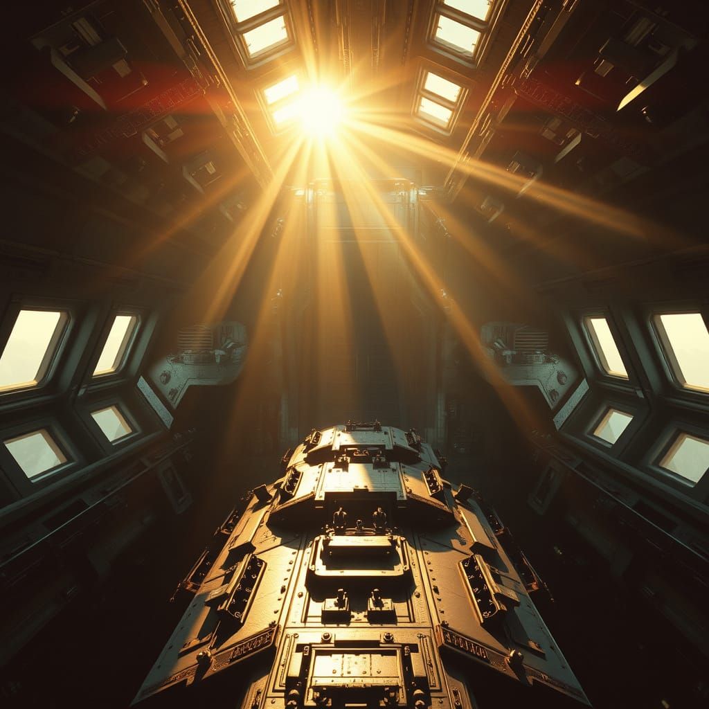 Epic Cargo Ship in Golden-Hour Sunlight