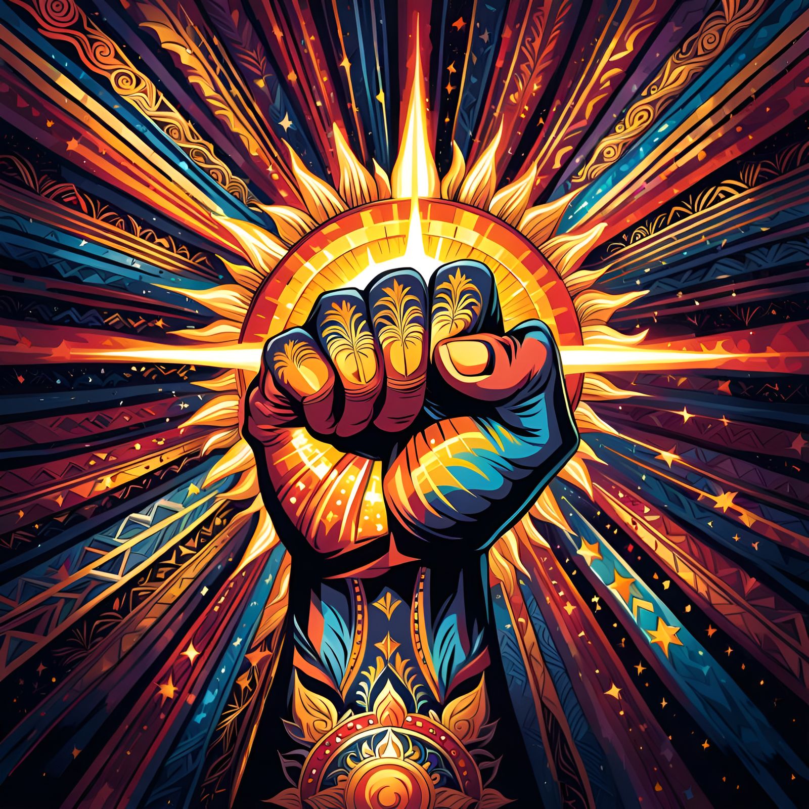 Fist Raised in Protest - Empowerment, righteousness, solidarity