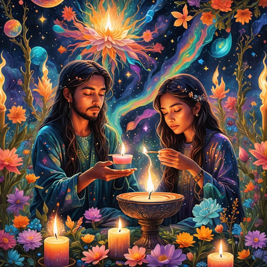 Candle Lighting Candle: Visionary Spring Evening