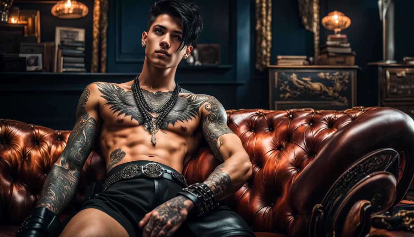Tattooed young man