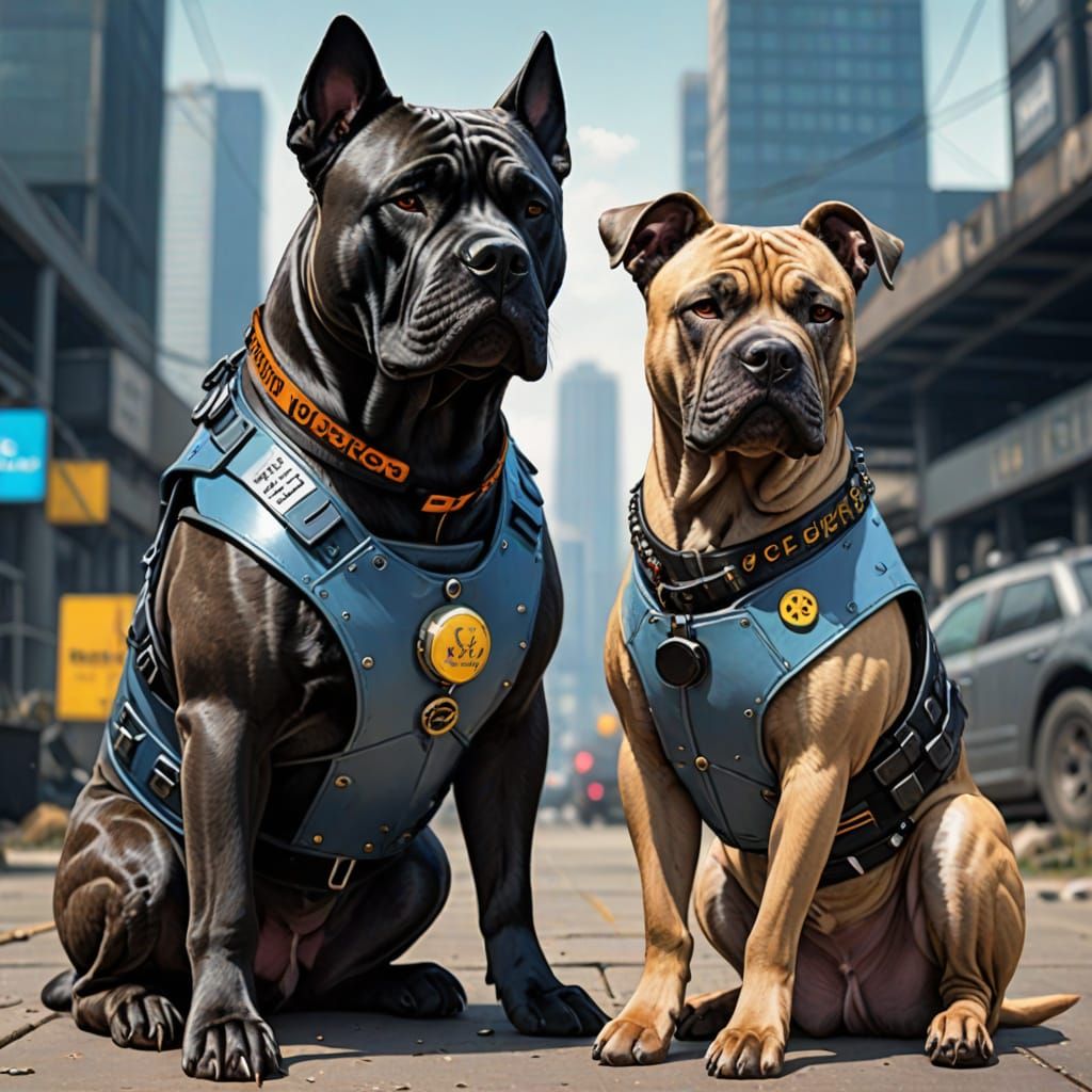 Cyberpunk Dogs with a Message