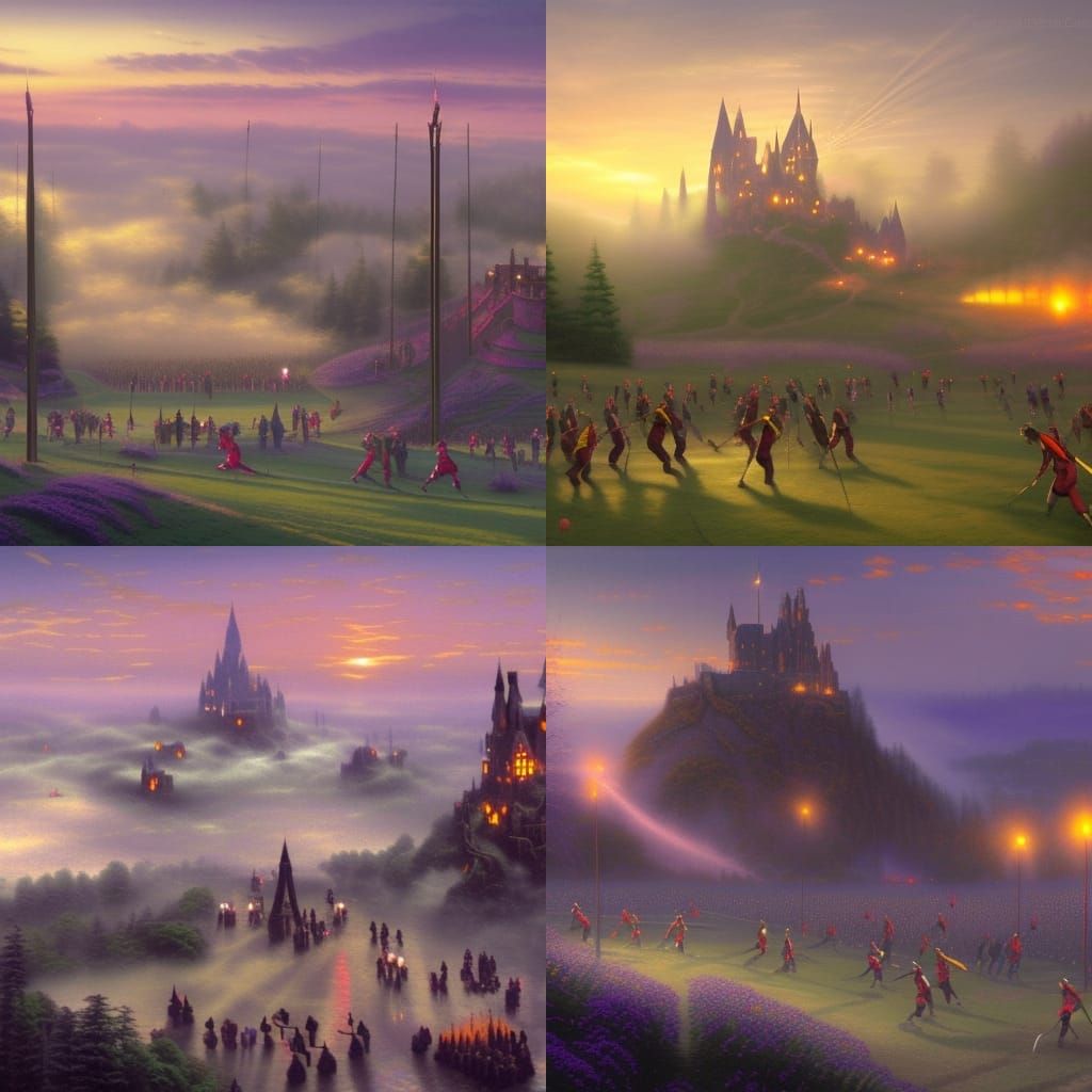 Ethereal Quidditch Match at Dawn