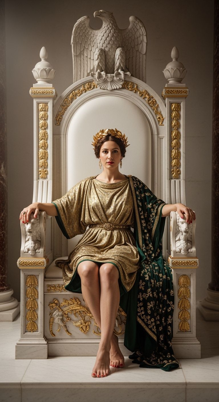 Empress Messalina on Her Throne, in Baroque Style